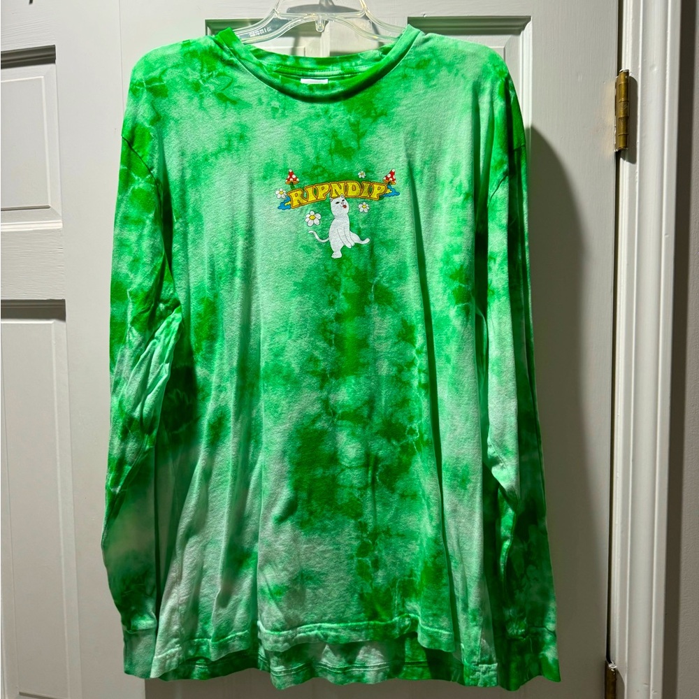 Rip n Dip long sleeve green tye-dye t shirt XL. Never worn